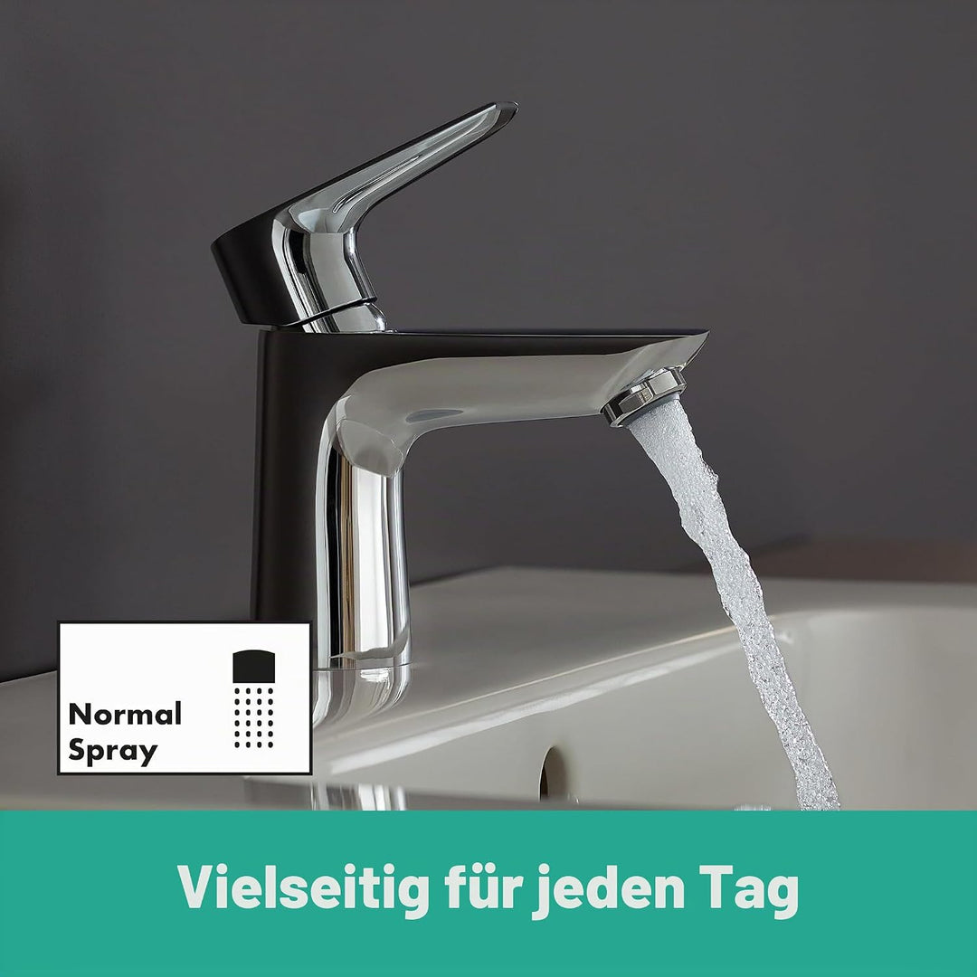 hansgrohe Wasserhahn Talis E (Armatur mit Auslauf Höhe 80mm und Push-Open Ablaufgarnitur) Chrom Chro