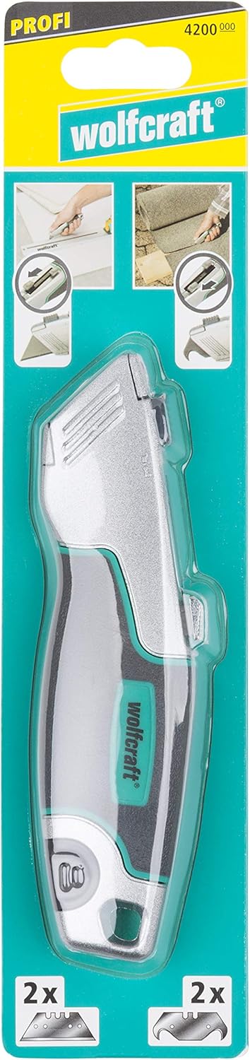 wolfcraft Profi-Dualklingen-Messer I 4200000 I Zum Schneiden von festen Materialien mit Trapez- oder