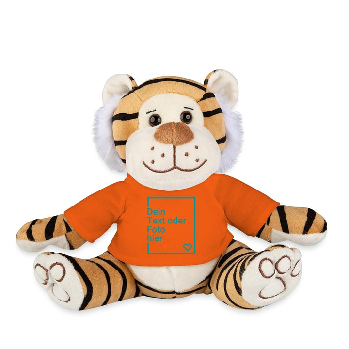 Spreadshirt Tiger Kuscheltier Selbst Gestalten Mit Foto Oder Text | Plüschtier Personalisiert Plüsch