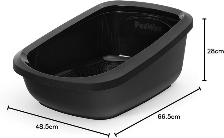 PeeWee EcoGranda - Katzentoilette - Starter-Paket Schwarz, Schwarz
