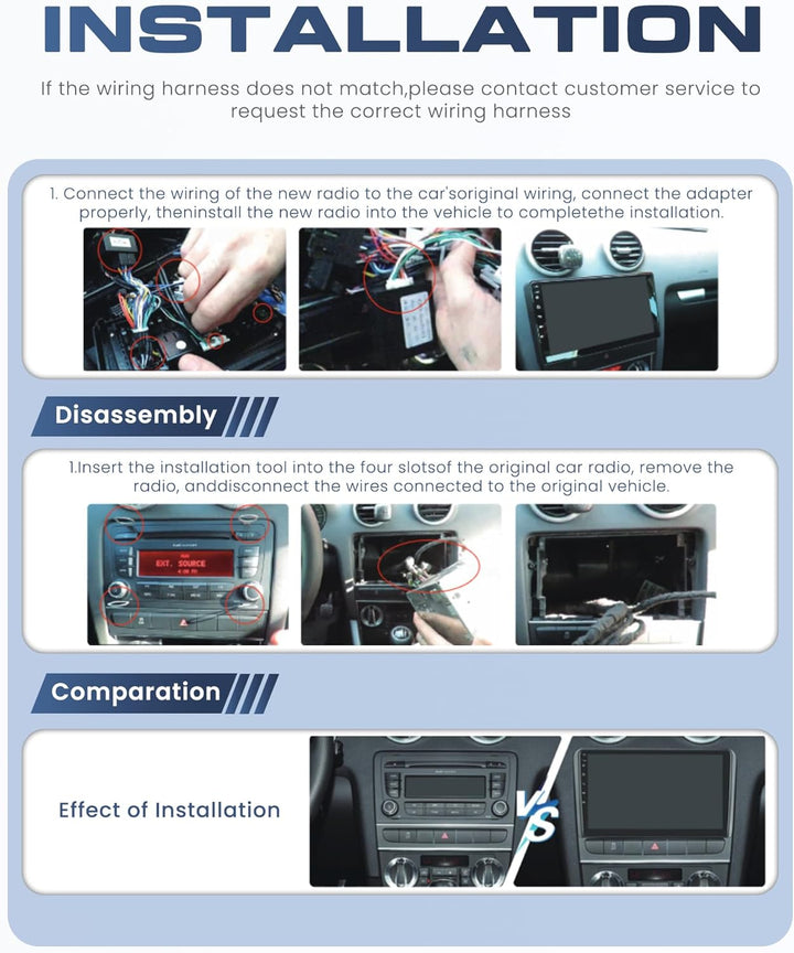 Rimoody 8 Core 6G+128G Autoradio Android für Audi A3 S3 RS3 8P 8VS 8PA 2003-2012 mit Carplay Wireles