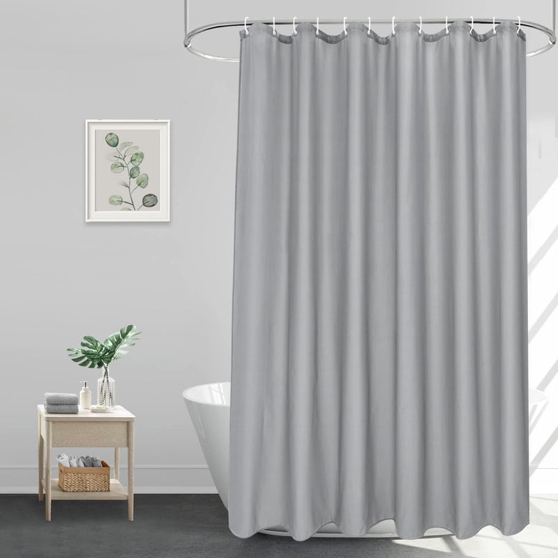 EurCross Duschvorhang Überlänge 200x240 Grau Textile Polyester Badvorhang, Wasserdicht und Trocknet