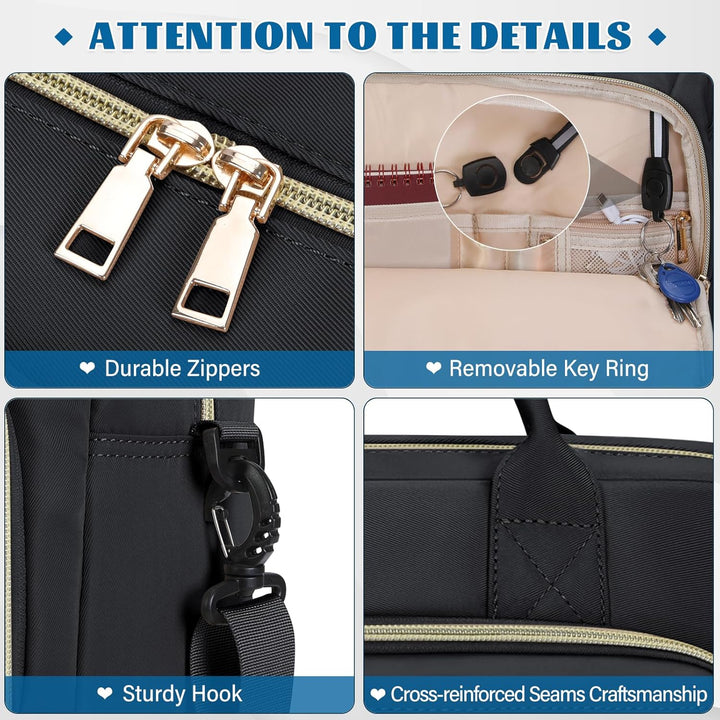 RAINSMORE Laptoptasche Damen 17,3 Zoll Laptop Aktentasche Wasserdichte | Arbeitstasche Lehrertasche