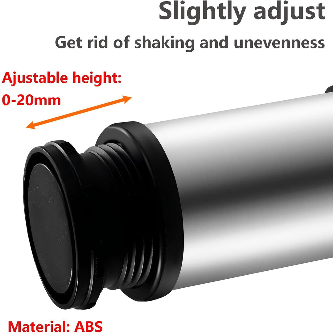 Qrity 4 Stück Verstellbare Möbelfüsse, Tischbeine Rund Edelstahl 120mm, Tischbeine Möbelfuss für Tab