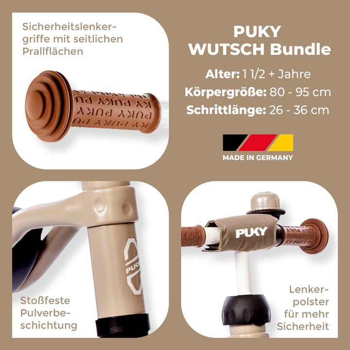PUKY WUTSCH Bundle | Sicheres Laufrad | Für Kleinkinder ab 1,5 Jahren | Rutschfahrzeug | Pendelachse