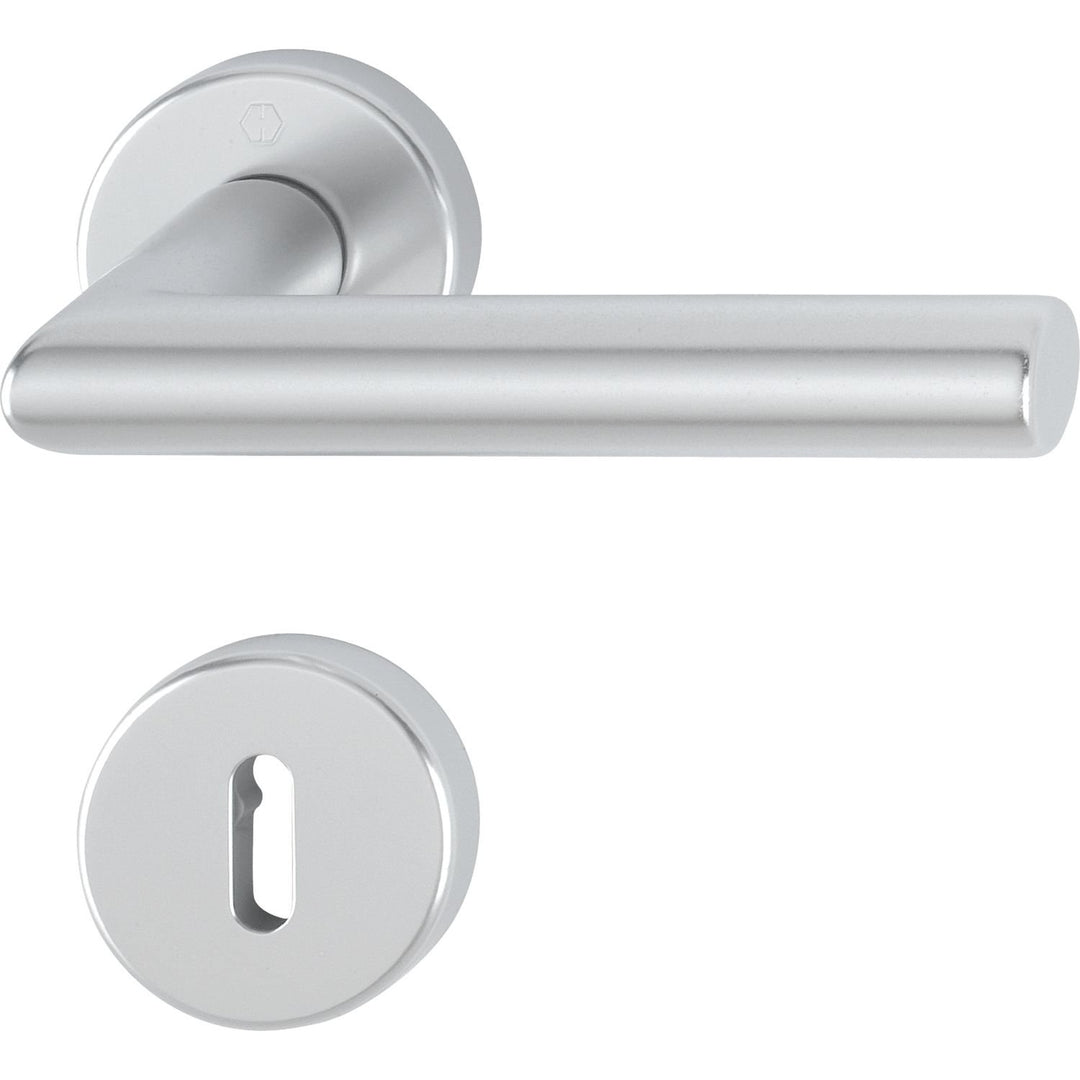 HOPPE 3286534 Drückergarnitur Amsterdam mit Rosetten BB (Buntbart), silber eloxiert BB Silber Eloxie