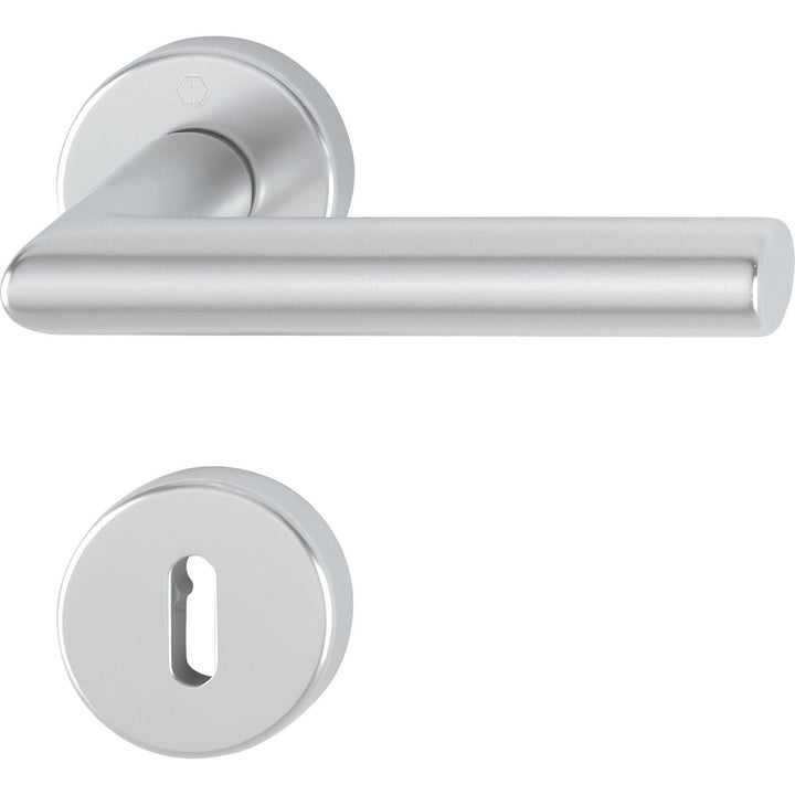 HOPPE 3286534 Drückergarnitur Amsterdam mit Rosetten BB (Buntbart), silber eloxiert BB Silber Eloxie