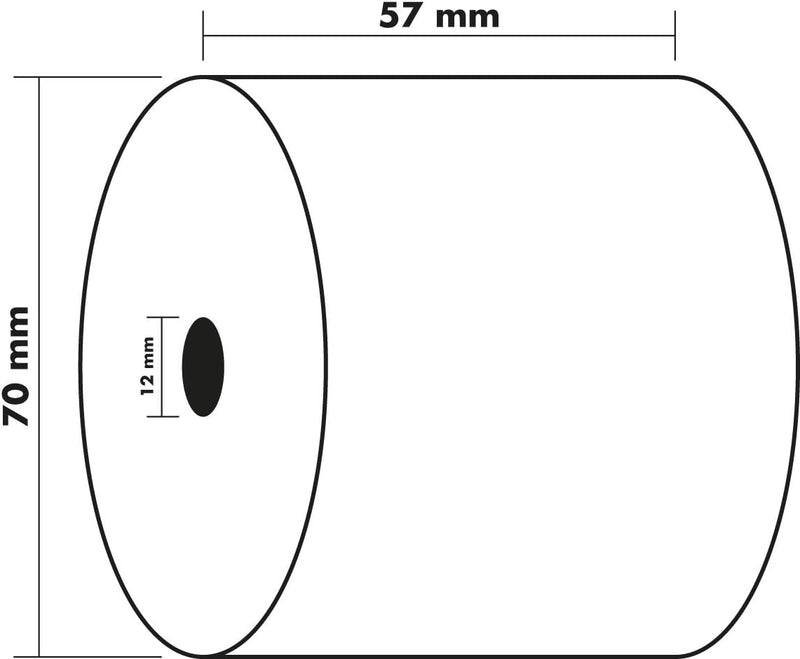 Exacompta 5770120V 50er Pack Kassenrollen, 1-lagig Offset(holzfrei) standard, Breite: 57 mm, Länge: