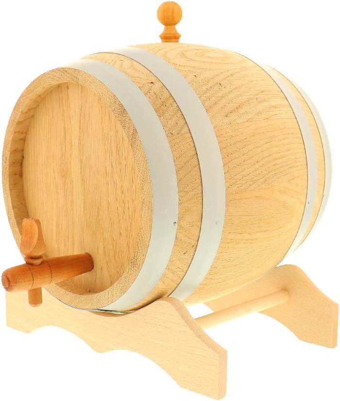 HOFMEISTER® 1 Liter Eichen-Fass, für Wein, Whisky & Schnaps, traditionelle EU Handarbeit, inkl. Anle