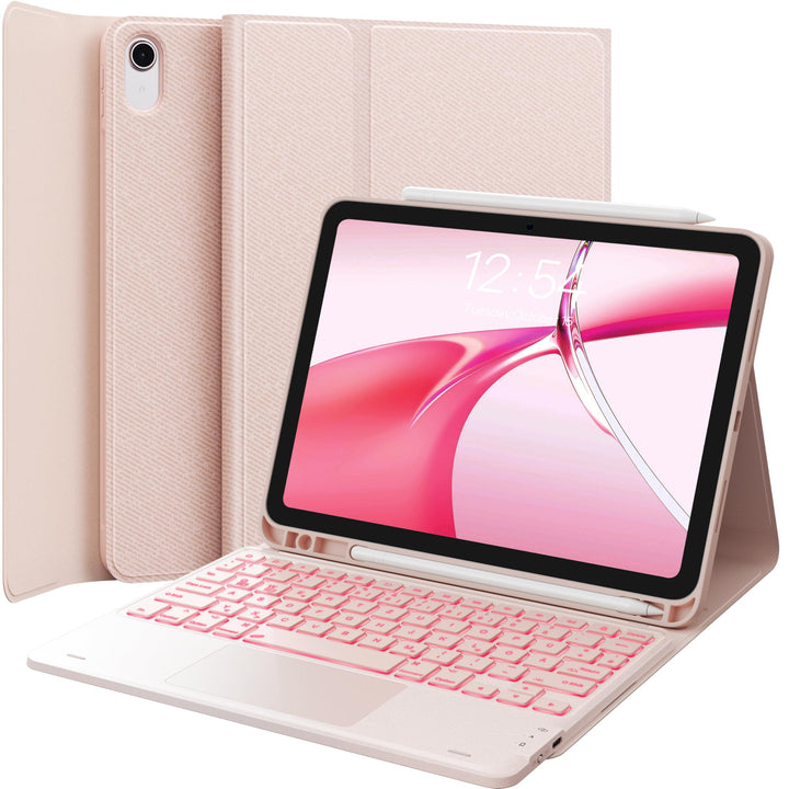 CHESONA Hülle mit Tastatur für iPad 10 Generation/11 Generation A16 2025, 7 Farben Beleuchtung, Mult