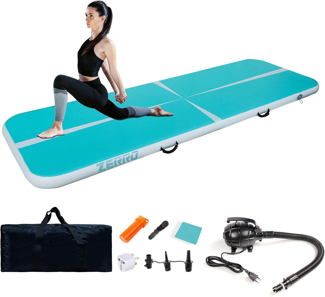 CCLIFE Tumbling Airtrack Turnmatte Rolle Air Roll 1/3/4/5m Aufblasbar Gymnastik klappbar mit Elektri