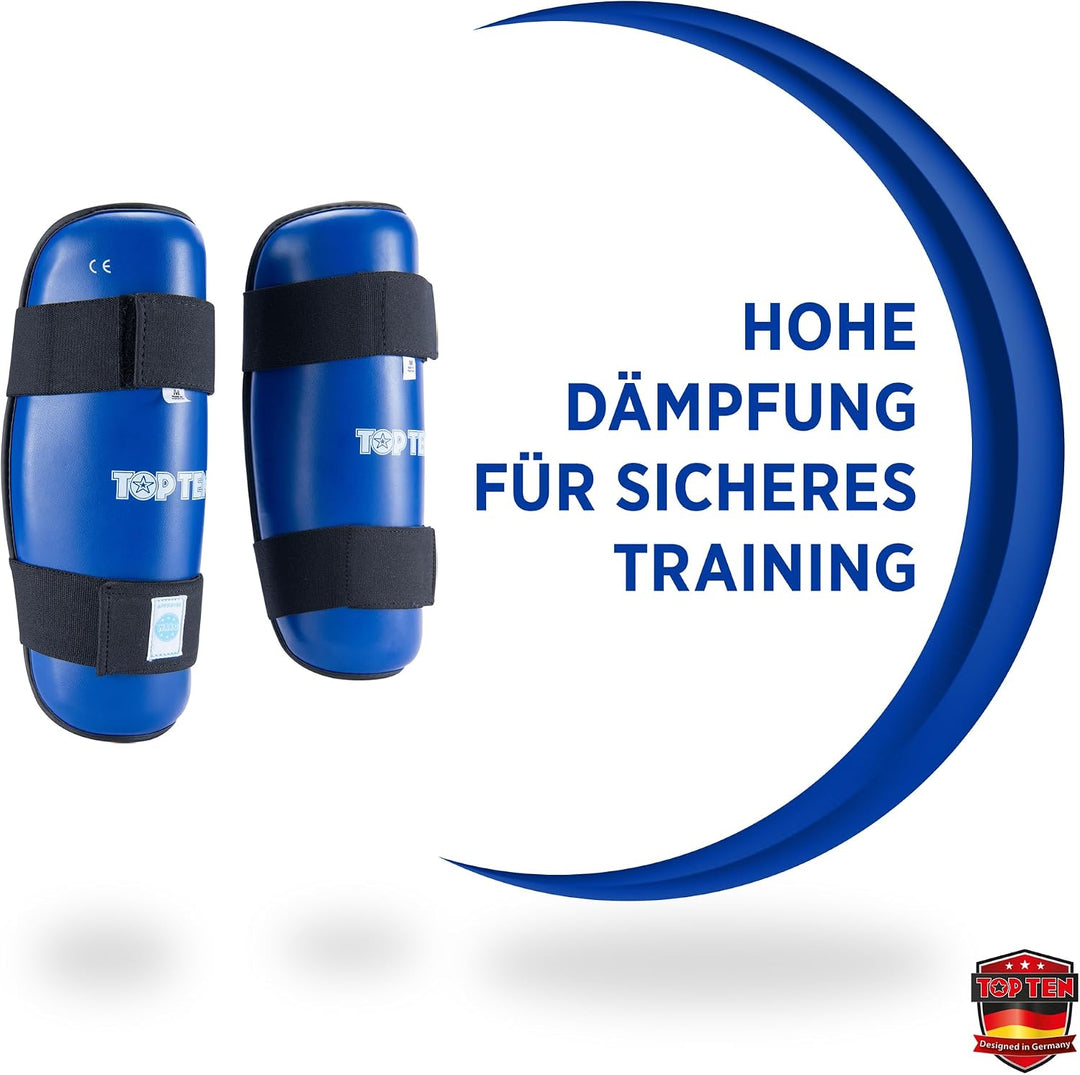 TOP TEN Schienbeinschutz „WAKO Style“ Blau XL, Blau XL