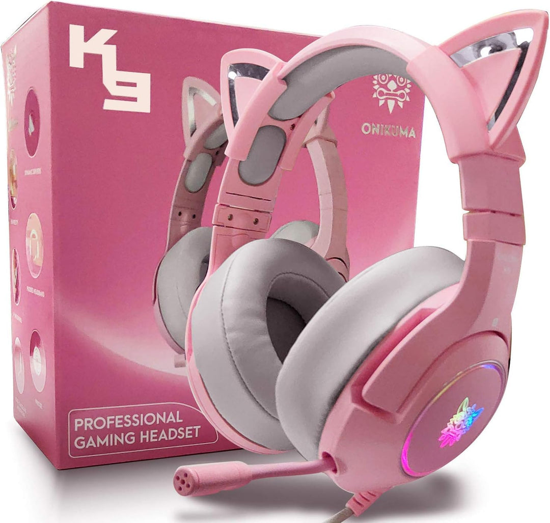 Gaming Headset für PS4,PS5,PC,Xbox One,Gamer Kopfhörer 7.1 Surround Sound Einstellbares Mikrofon,Kab