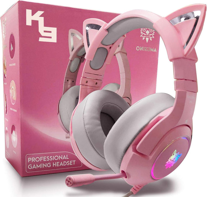 Gaming Headset für PS4,PS5,PC,Xbox One,Gamer Kopfhörer 7.1 Surround Sound Einstellbares Mikrofon,Kab