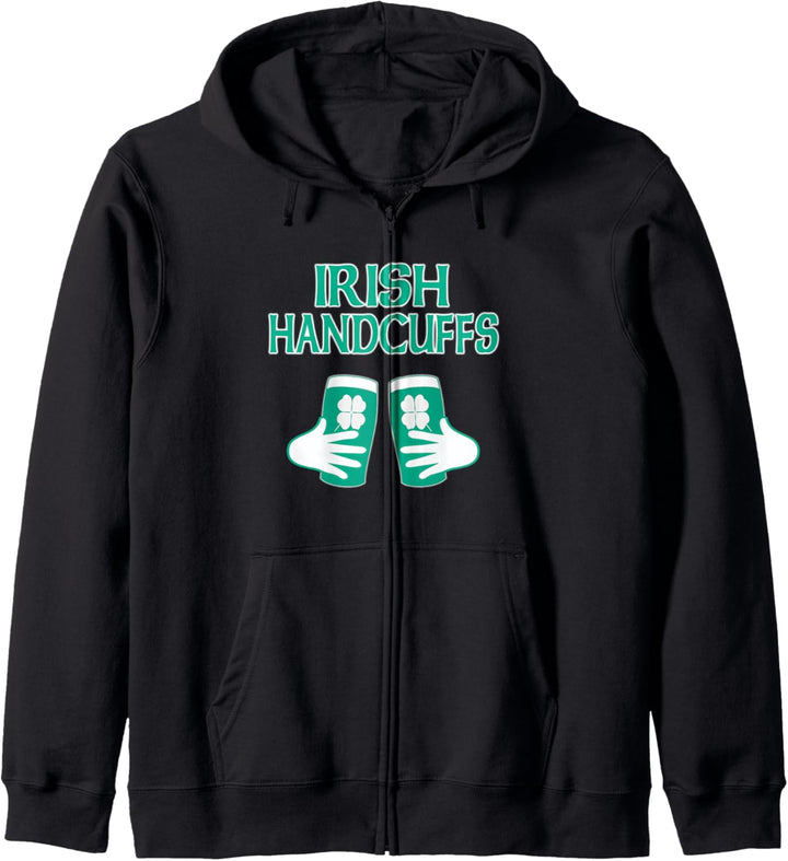 Irish Handcuffs Beer St Patrick's Day Shamrock lustig Kapuzenjacke