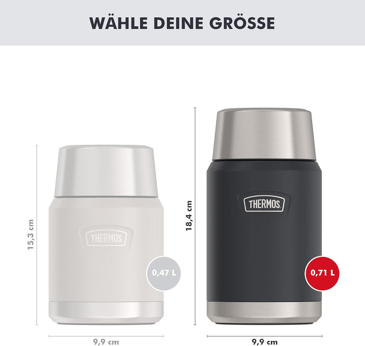 Thermos ICON Food Jar 0,71 l, dunkelgrau/graphite mat, Speisegefäss für Essen 710 ml, doppelwandigem