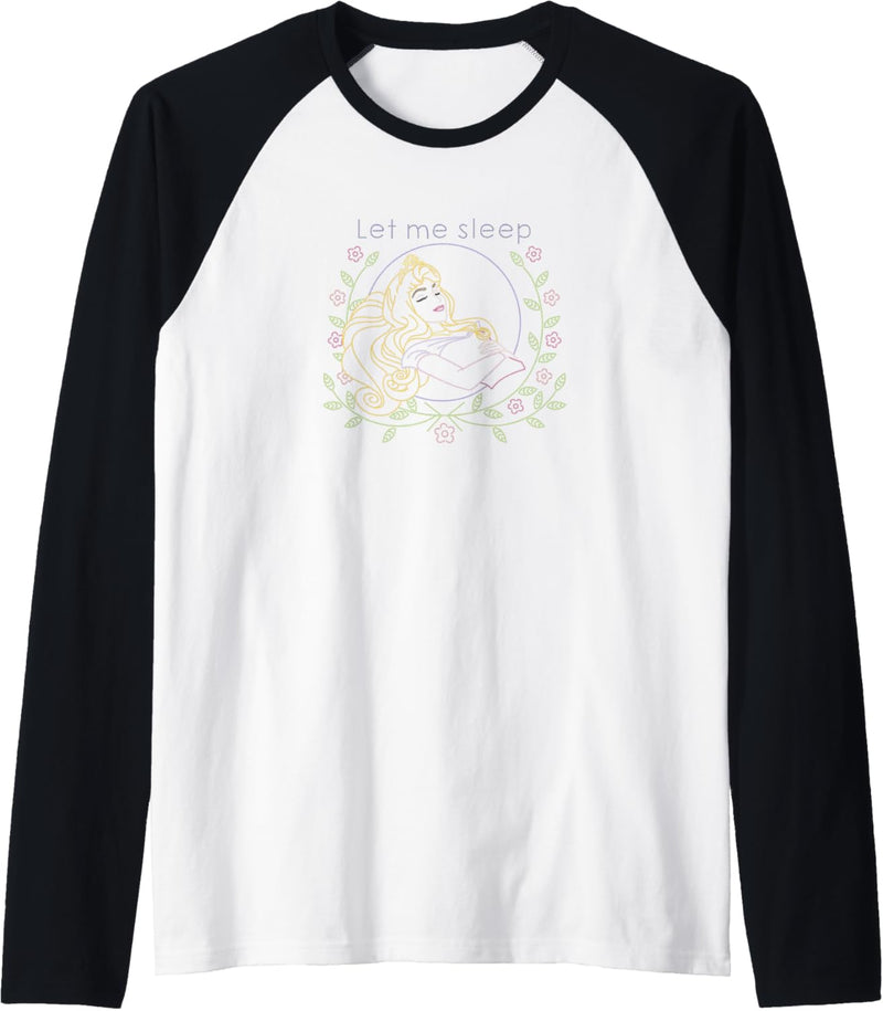 Disney Sleeping Beauty Aurora Colorful Outline Let Me Sleep Raglan