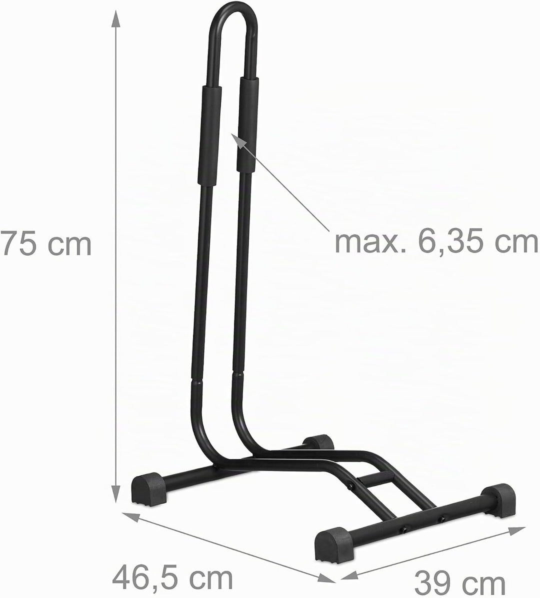 Relaxdays Fahrradständer Boden, für Reifenbreite bis 2,5", Fahrrad Ausstellungsständer, Vorder-&amp; Hin
