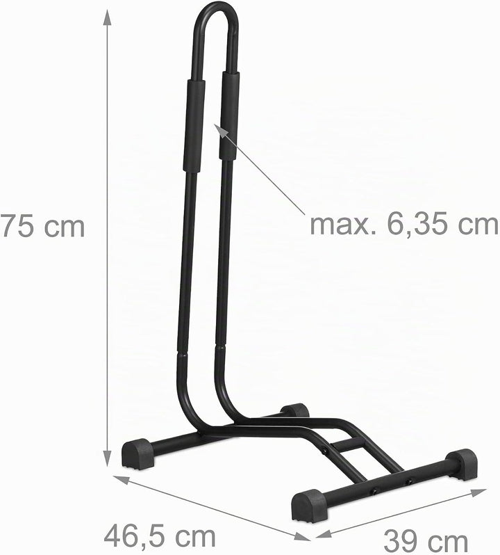 Relaxdays Fahrradständer Boden, für Reifenbreite bis 2,5", Fahrrad Ausstellungsständer, Vorder-&amp; Hin