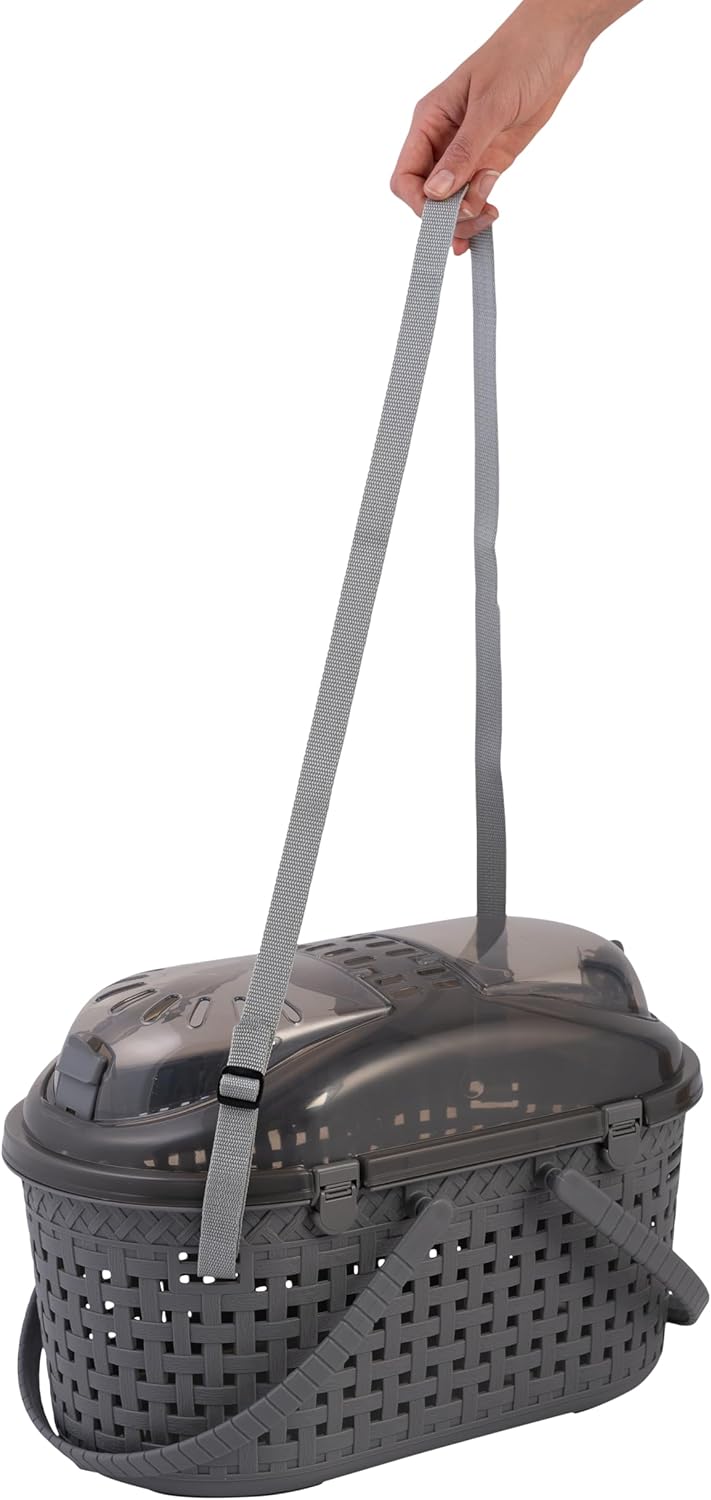 Iris Ohyama, Korb, Box, Tasche, Transportkäfig aus Kunststoff(PP) für Katze, Hund, 45 x T29 x H28.5