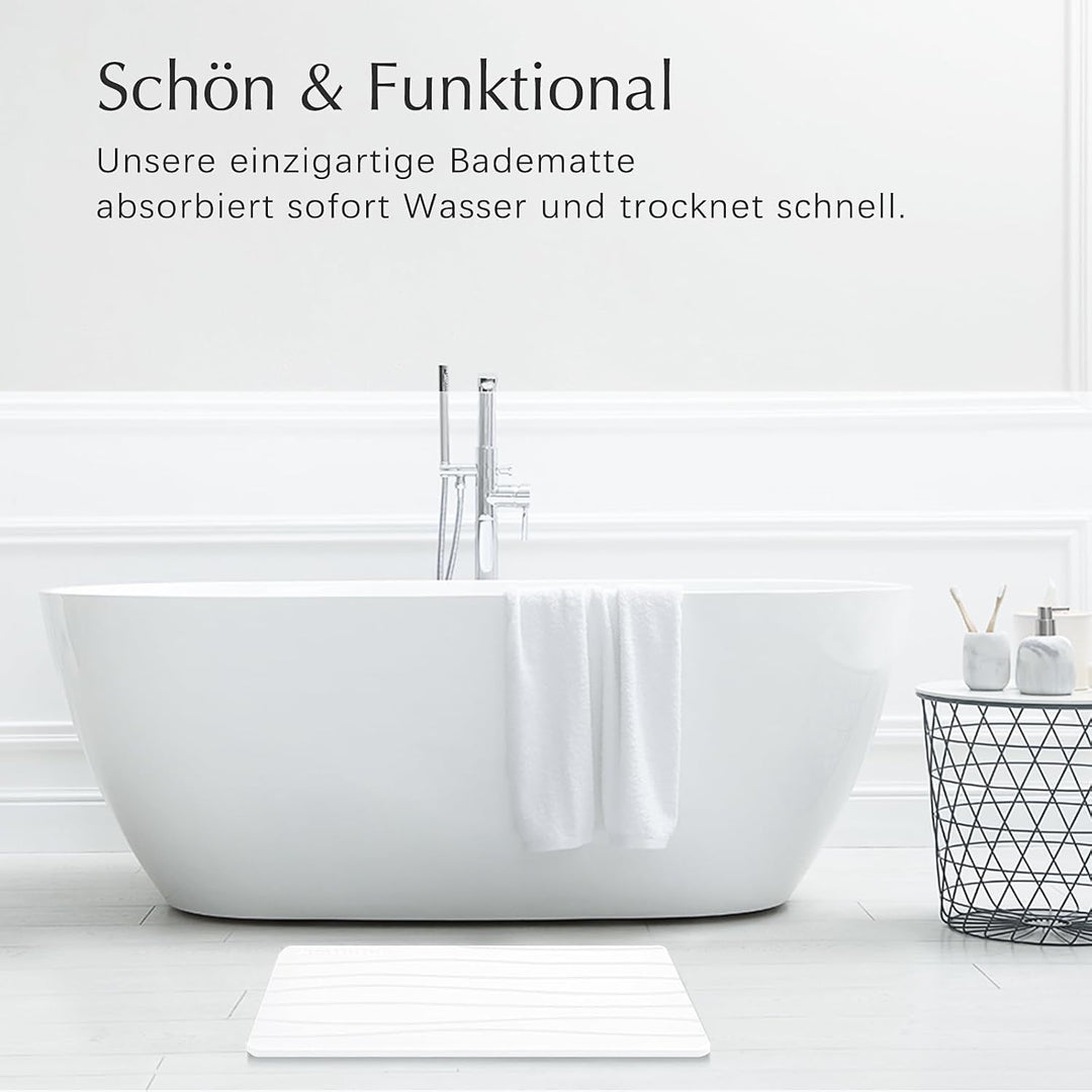 Amilutuo Badematte Stein, Diatomite Stone Bath Mat, rutschfeste Stein Badematte, Badematte Stein Sch