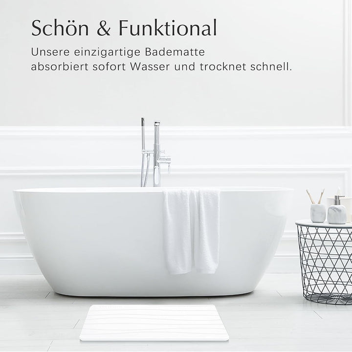 Amilutuo Badematte Stein, Diatomite Stone Bath Mat, rutschfeste Stein Badematte, Badematte Stein Sch