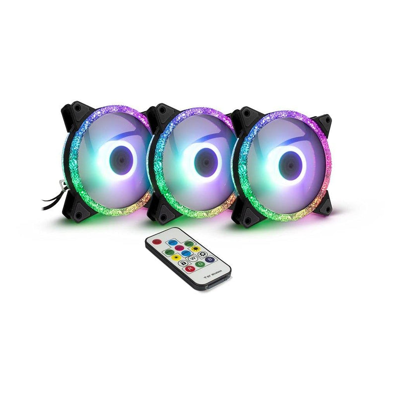 Inter-Tech Lüfter 120 * 120 * 25 ARGUS RGB-FAN SET RS-07, 3X LED