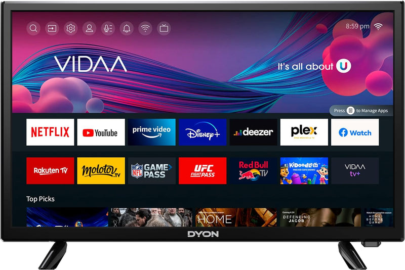 DYON Smart 24 VX 60 cm (24 Zoll) Fernseher (HD Smart TV, HD Triple Tuner (DVB-C/-S2/-T2), App Store,