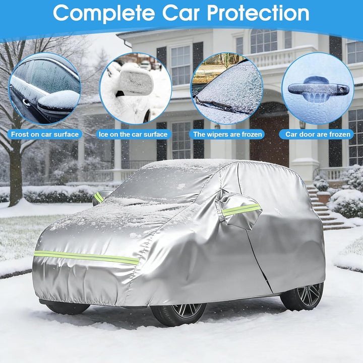 Autoabdeckung für Smart Fortwo W451 W453 2016-2024, wasserdichte Winter Atmungsaktiv Vollgarage Auto
