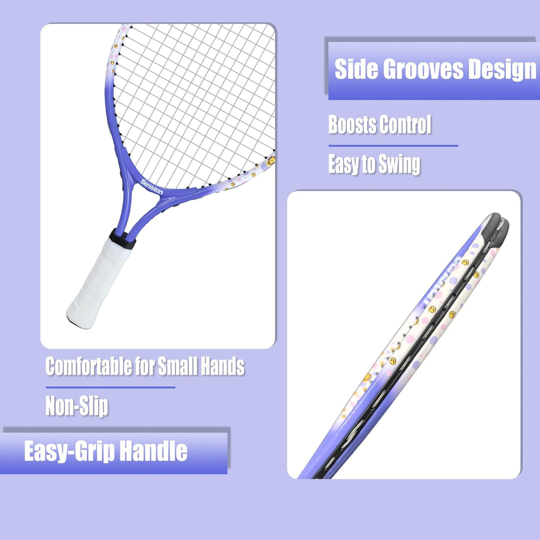 Senston Tennisschläger 17/23 Zoll Tennis Racket für Jugendliche– Leicht, Langlebig, Einfach zu greif