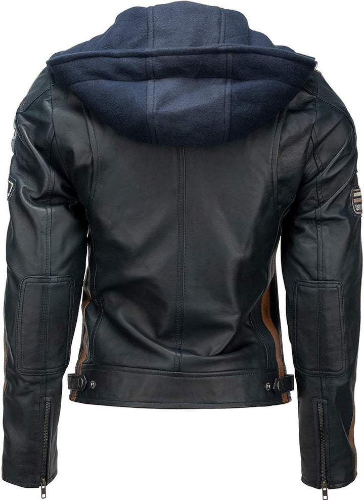 Damen motorradjacke mit protektoren, M Navy Blau