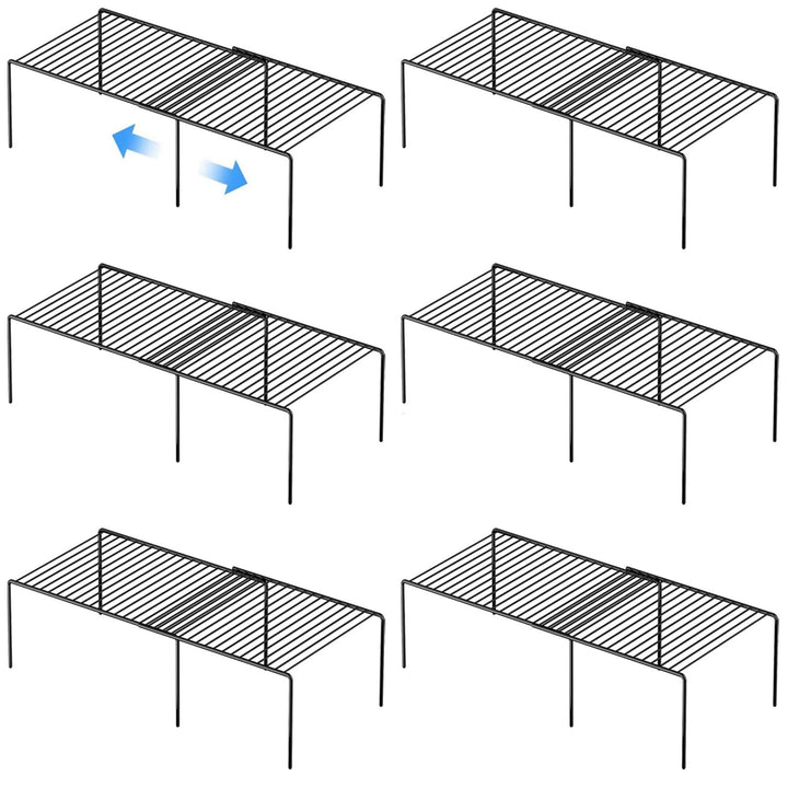 Küchenschrank Erweiterbares Regal Organizer Set von 6 Stück, verstellbare Metalldraht, Speisekammer-