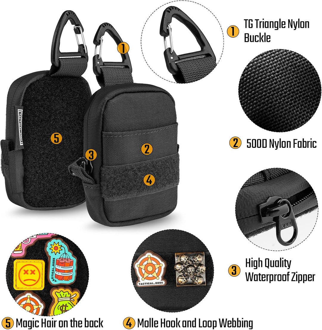 TACTICAL GEEK Storage A6 Mini EDC Organizer - 2-Taschen Premium 500D Cordura Nylon Tasche Für AirPod
