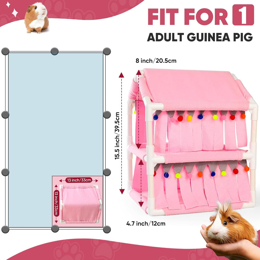 Meerschweinchen Hochbett, Kleintiere Etagenbett, Meerschweinchen Hängematte mit Fleece Waldversteck,