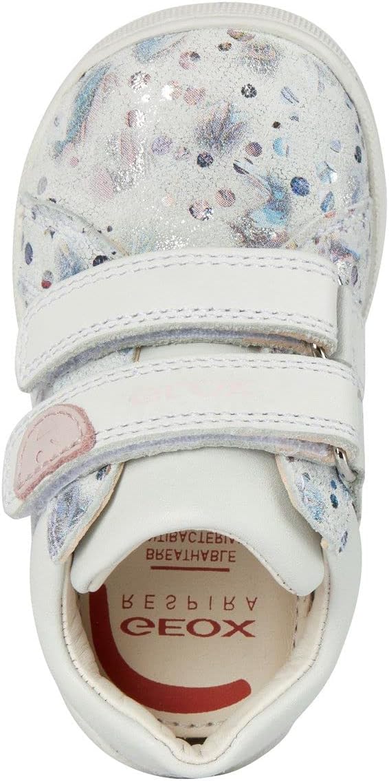 Geox Baby - Mädchen B Macchia GirlFirst Walker Shoe 25 EU Weiss, 25 EU Weiß