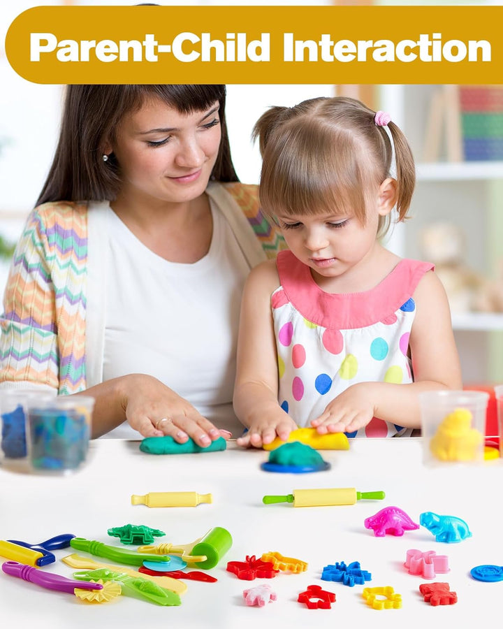 Lictin Knete Zubehör, 44 Stück Knete Set Knetwerkzeug für Kinder, Play Doh ZubehörModellierung von T