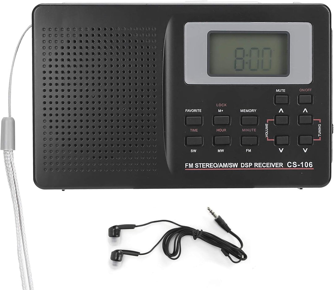 VBESTLIFE CS‑106 Tragbares Radio, UKW/AM/SW/MW/LW/TV-Vollband-Empfängerradio Weltweites Rundfunkradi