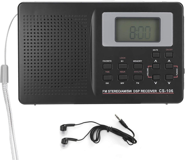 VBESTLIFE CS‑106 Tragbares Radio, UKW/AM/SW/MW/LW/TV-Vollband-Empfängerradio Weltweites Rundfunkradi
