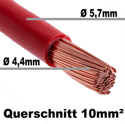 DCSk Fahrzeugleitung - 10mm² - 5m - FLRY B asymmetrisch - 10 mm² - KFZ Kabel Litze - Rot - 10mm2 10m