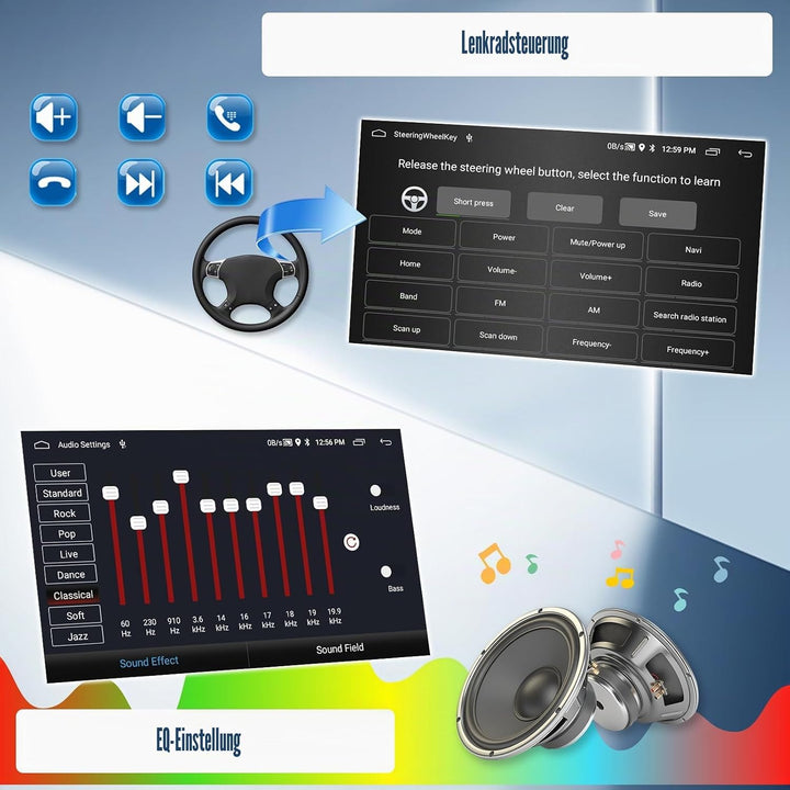 CAMECHO 4+64G 7 Zoll DSP Autoradio für Jeep Wrangler Ram JK Dodge Challenger mit Wireless Carplay, A