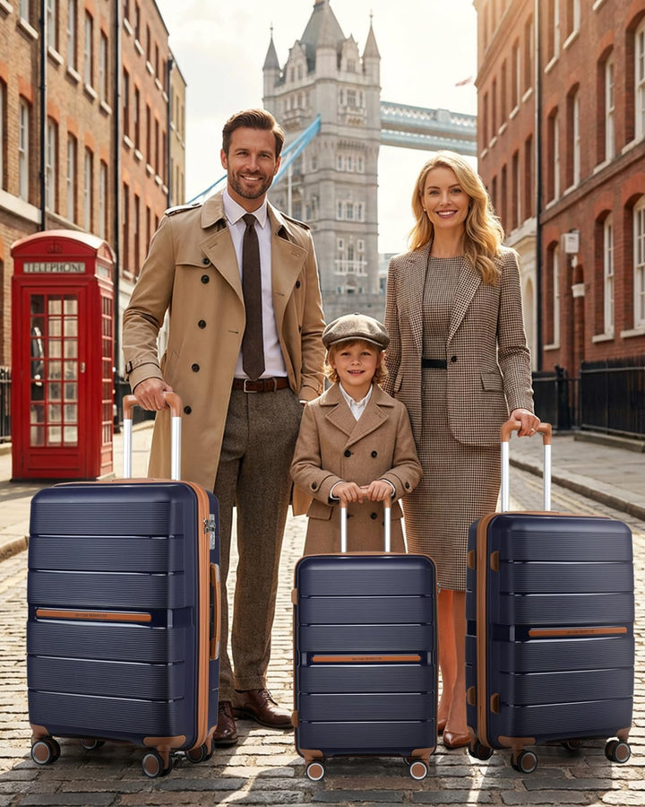 British Traveller Reisekoffer Mittelgross Koffer Trolleys Mittelgross Hartschalenkoffer 100% PP Hand