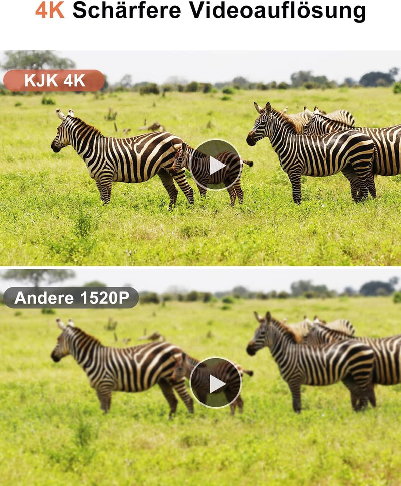 KJK Wildkamera WLAN 4K 84MP mit 64GB Speicherkarte, Wildtierkamera mit Nachtsicht, 0.05s Auslöser Be