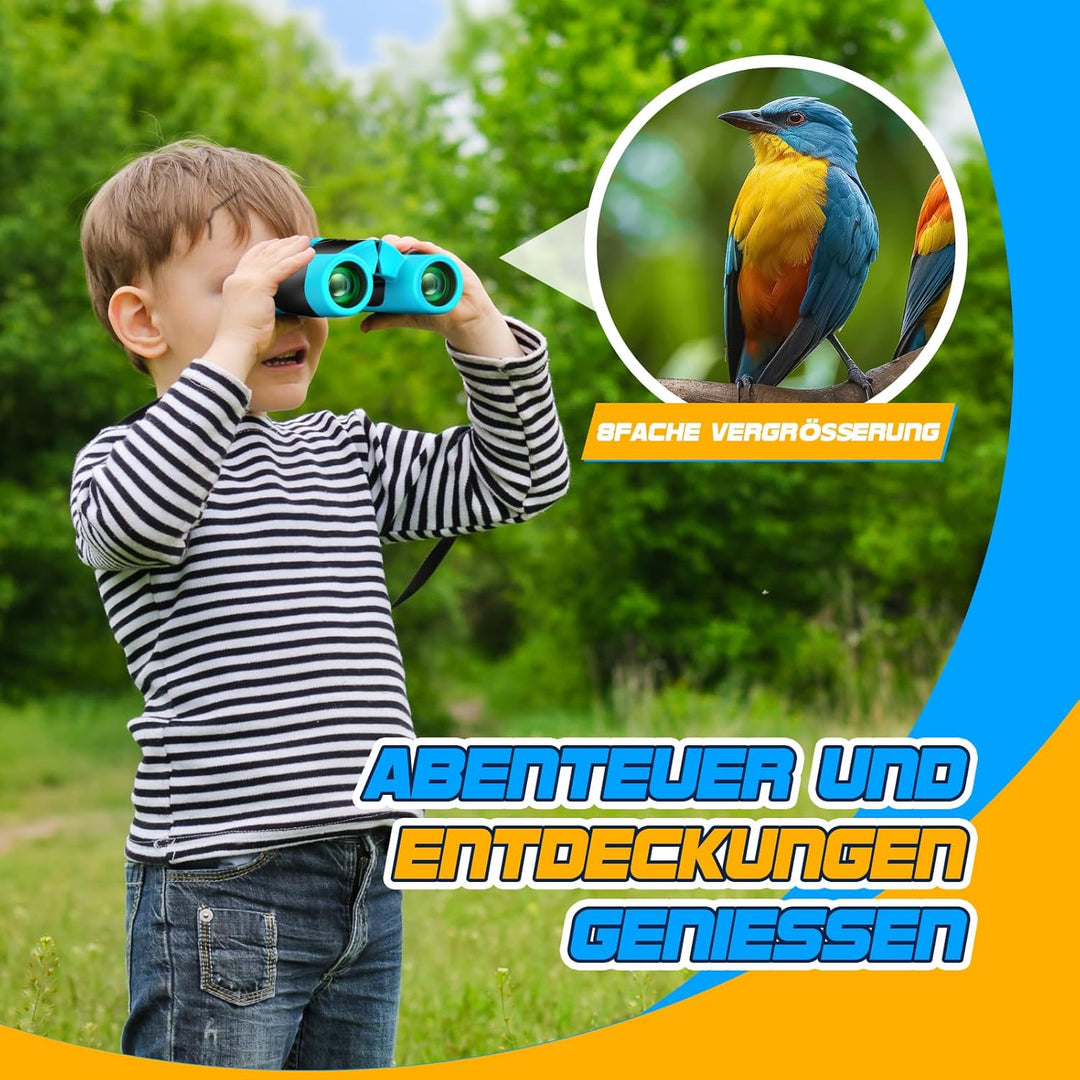 Fernglas Kinder Vergrösserung 8X21, Geschenke Junge Mini Fernglas Kinder Spielzeug ab 3-12 Jahre, Ou