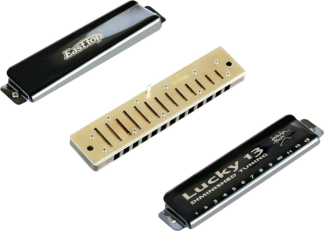 East top Lucky 13 Bass Plus Blues Harmonica 13 Holes Diatonic Harp Mouth Organ Professional Musical