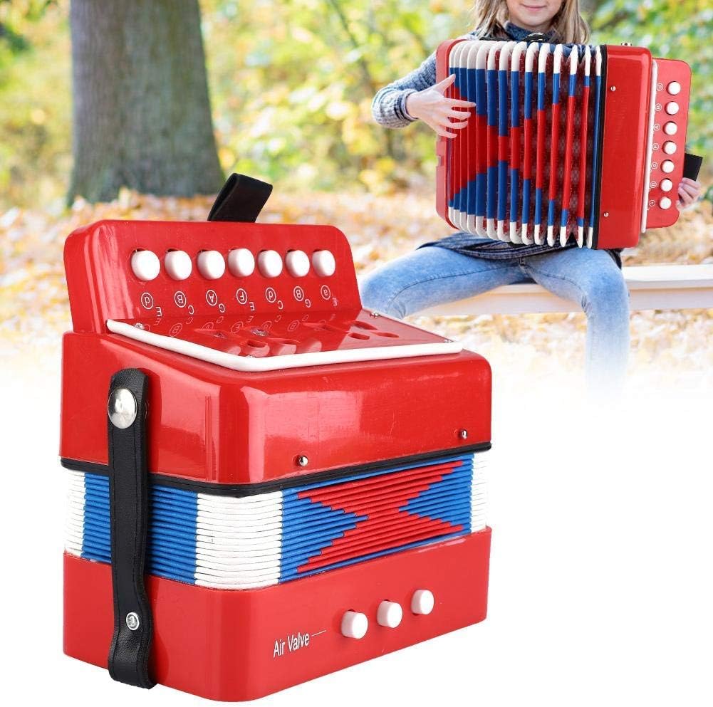Mini Akkordeon, 7 Tasten Akkordeon Spielzeug Musikinstrument Spielzeug Klavier Akkordeon Instrument
