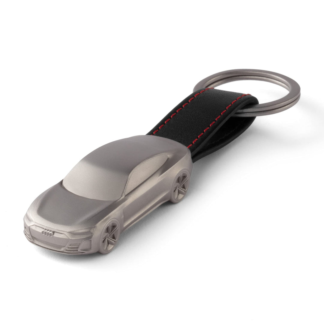 Audi 3182100100 Schlüsselanhänger e-tron GT Skulptur Edelstahl Anhänger Keyring Miniatur, schwarz/si