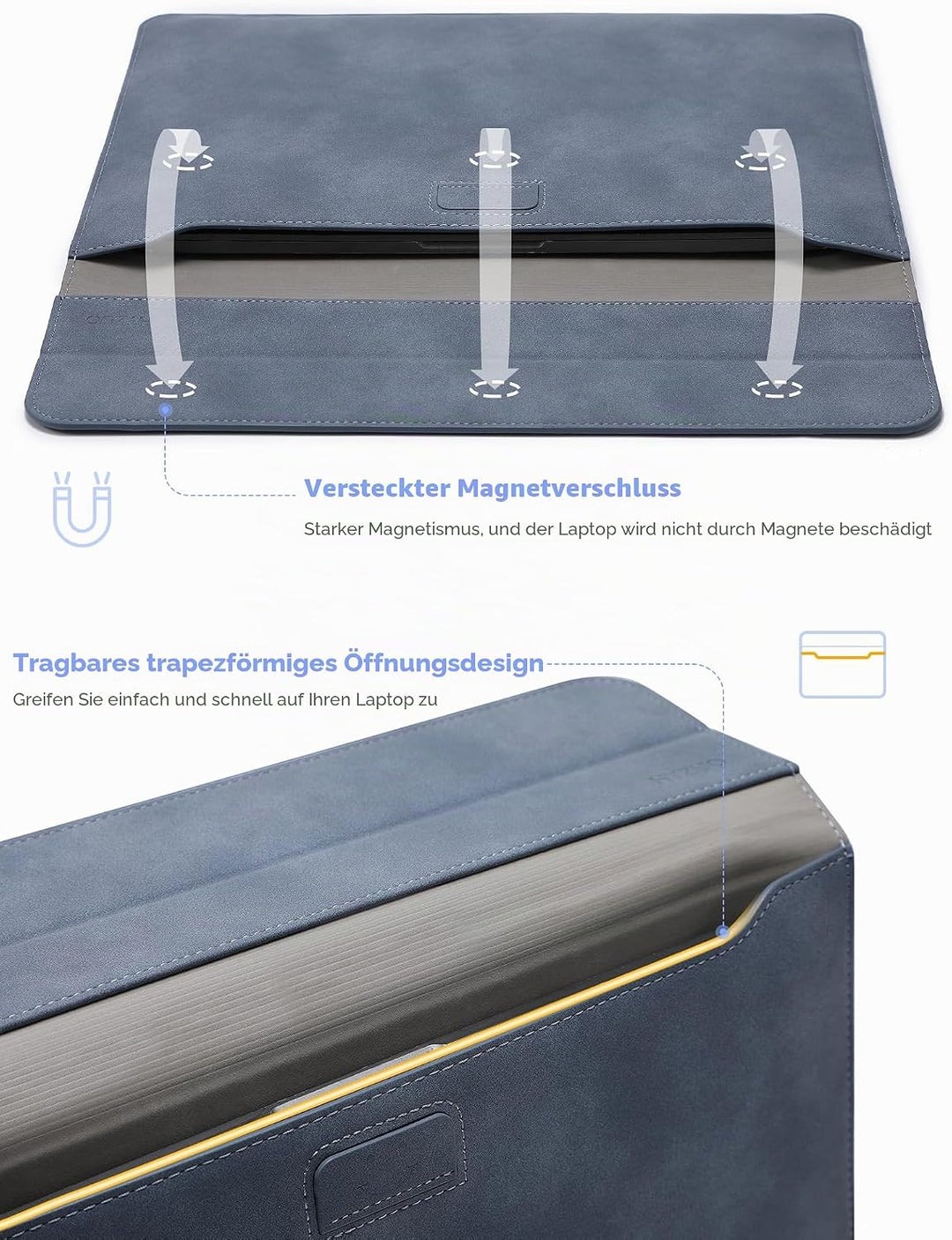 HYZUO 13 Zoll Laptop Hülle mit Standfunktion für 2026-2018 MacBook Air 13 M5 M4 M3 M2 M1, 2026 13" M
