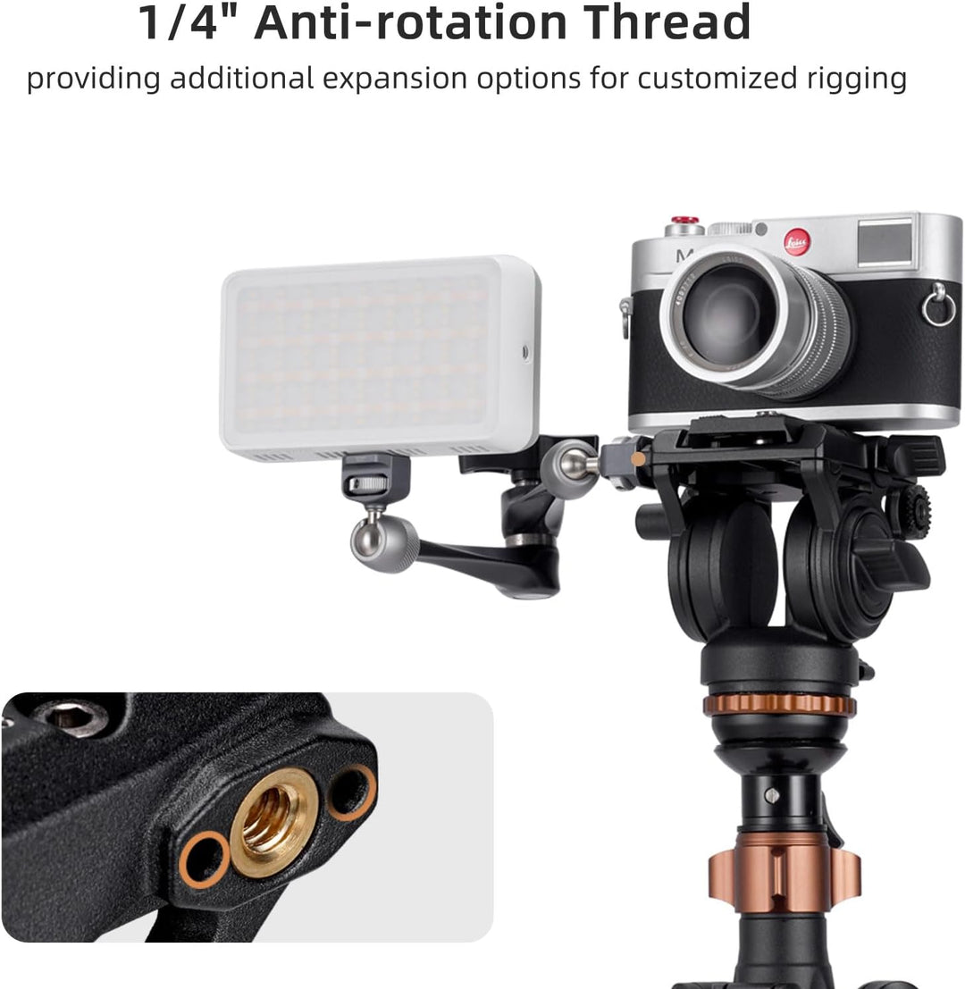 Cayer H6 Video Fluid Head, Kamera Tripod Fluid Drag Pan Head mit 60mm Flate Base, 1/4 und 3/8 Schrau