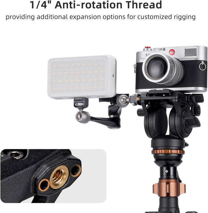 Cayer H6 Video Fluid Head, Kamera Tripod Fluid Drag Pan Head mit 60mm Flate Base, 1/4 und 3/8 Schrau