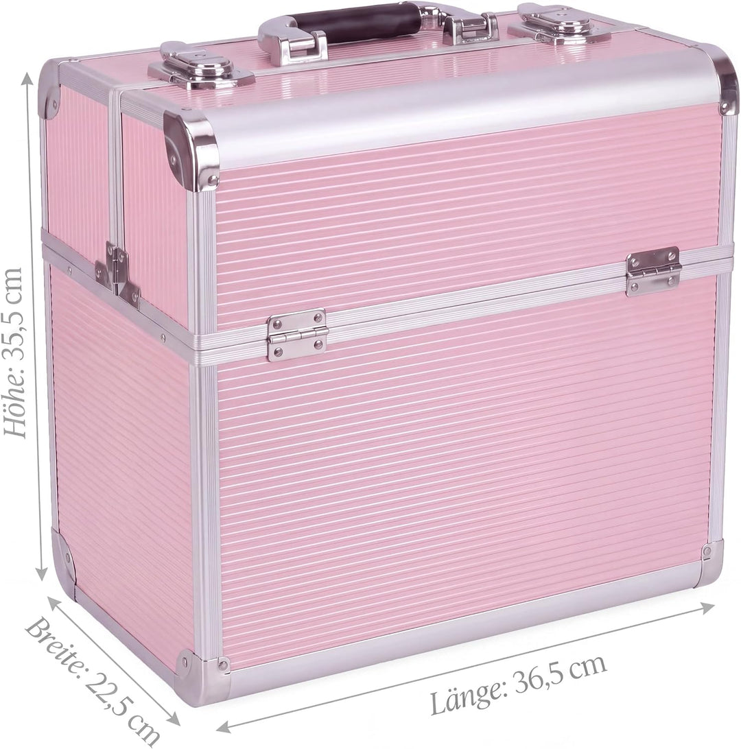 N&amp;BF Kosmetikkoffer Gross Rosa | Profi Schminkkoffer Abschliessbar Leer, Rosa